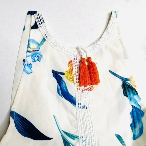 𝅺toddler Girl Flower Boho Backless Tassel Romper - Picture 2 of 8